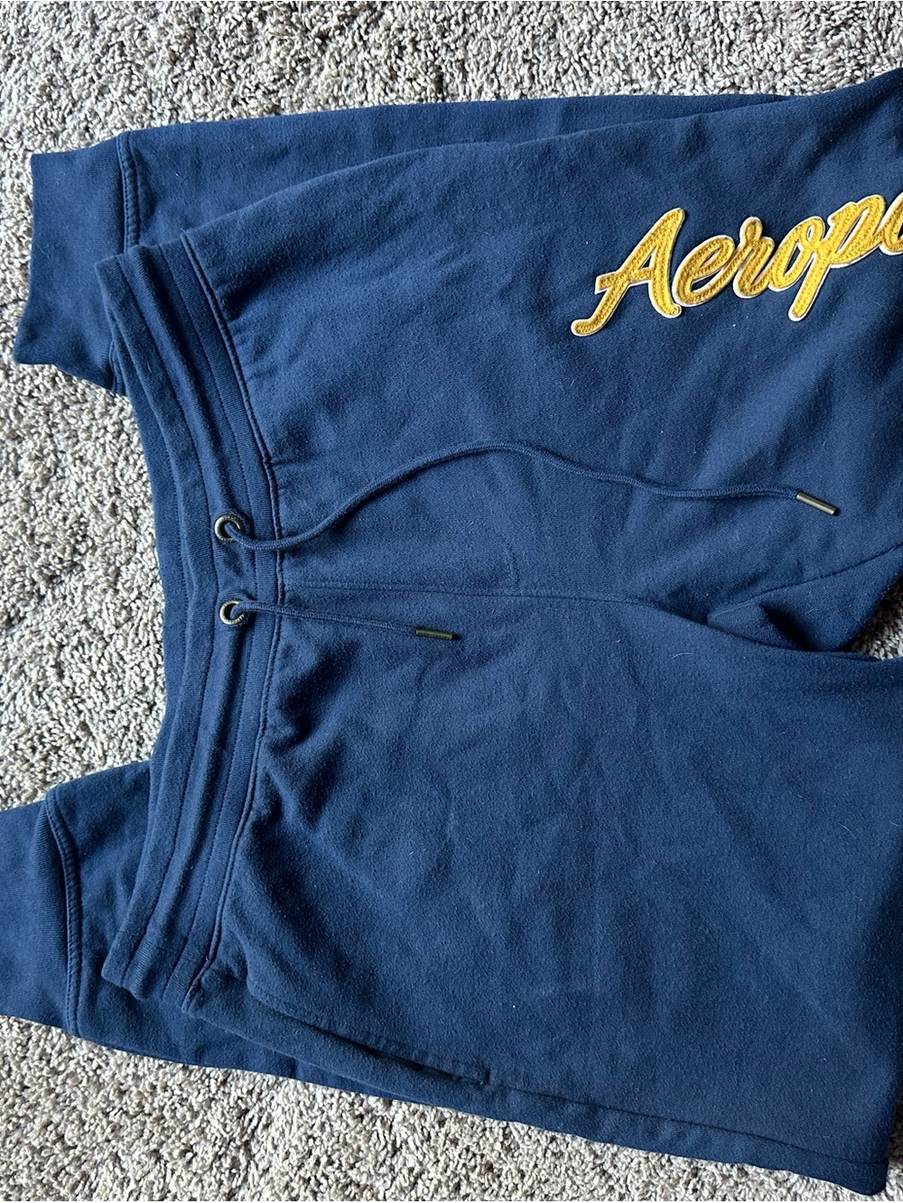 Aeropostale Kids Navy Shorts with Yellow Script Logo